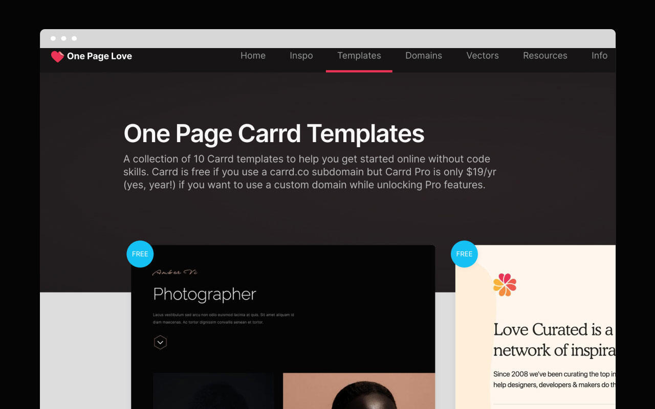 One Page Love